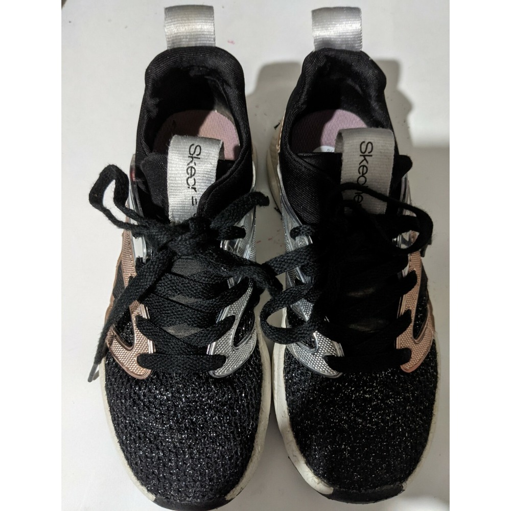Sketchers Girls Black Sparkly Athletic Shoes Size 12